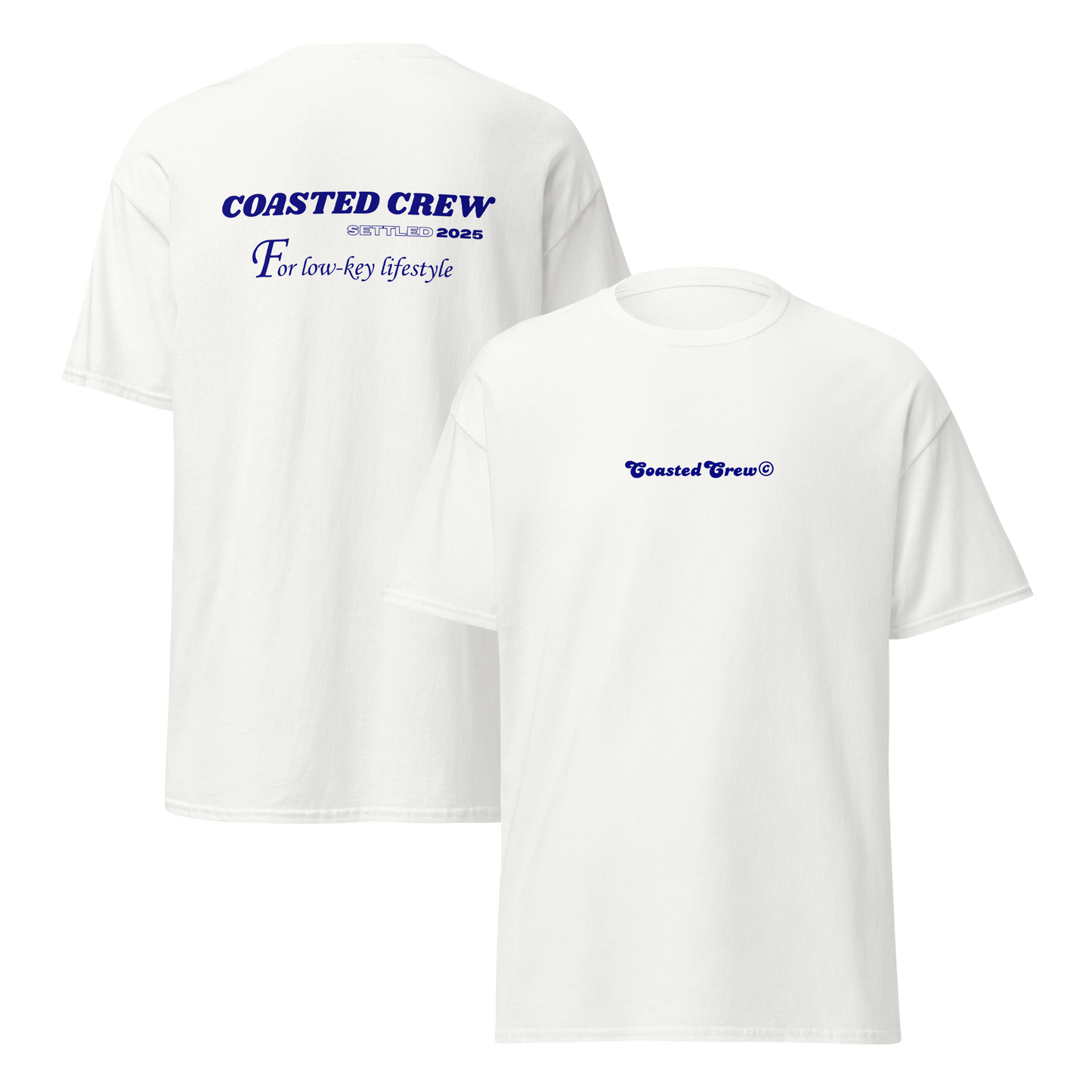 2025 LOW-KEY LIFESTYLE TEE WHITE & BLUE